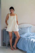 Clover Knot Romper in White