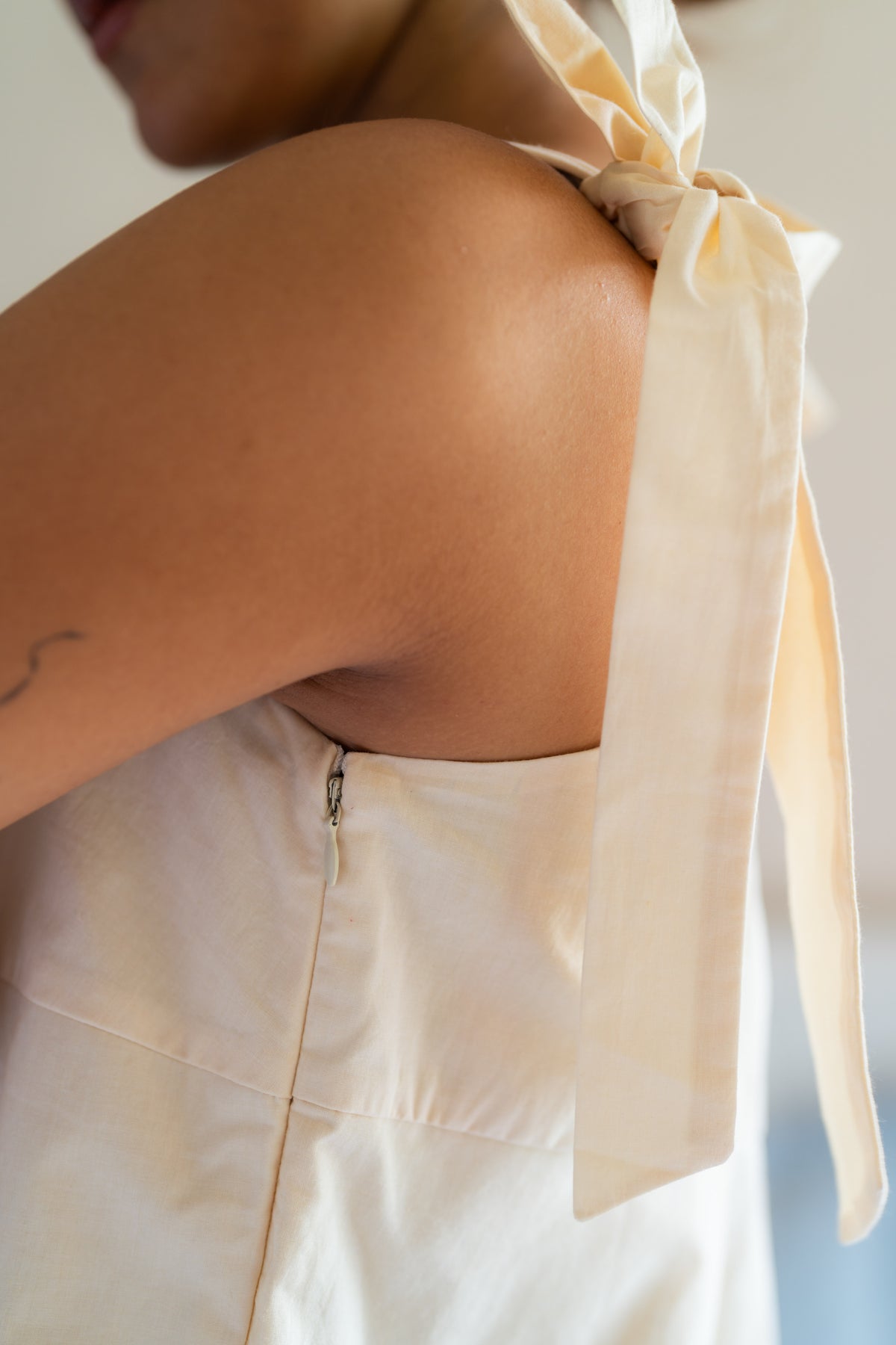 Clover Knot Romper in White