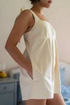 Clover Knot Romper in White